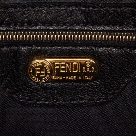 fendi black bag weave vintage|Fendi black bag price.